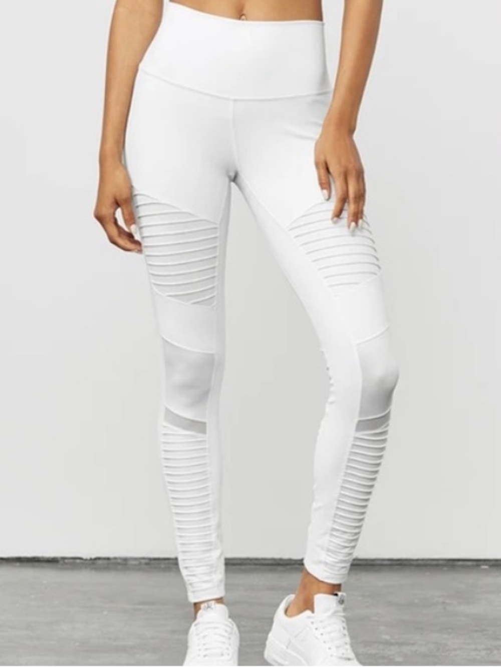 ALO High Waist Moto Leggings in White